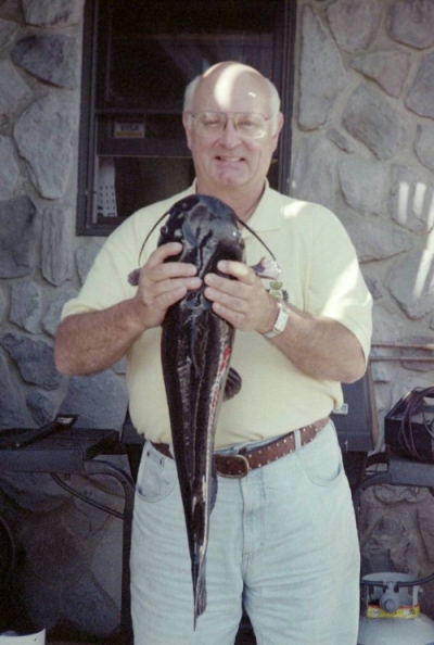 Paul Avenius with his channel catfish